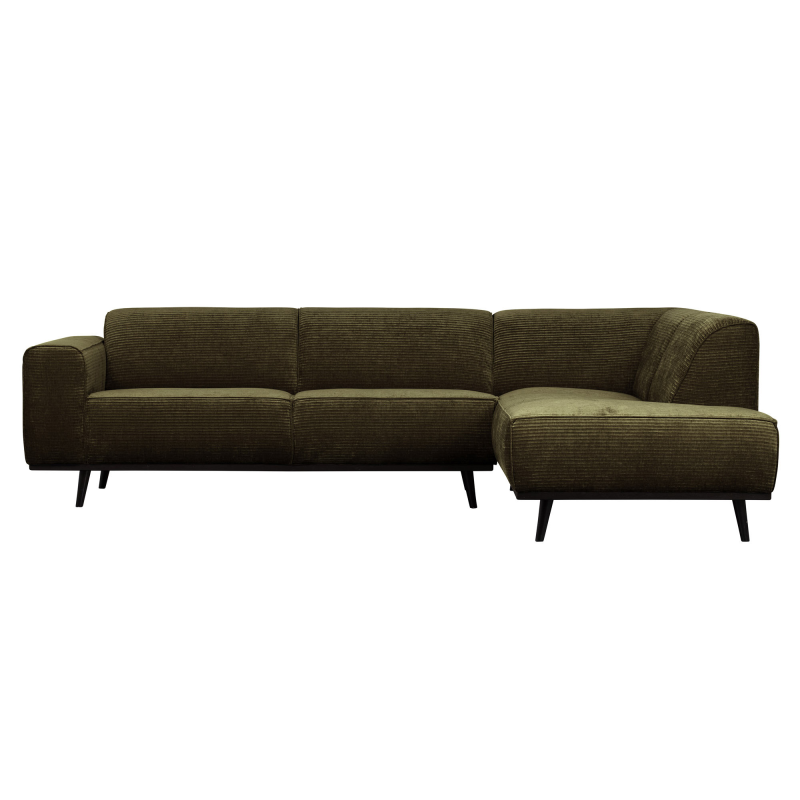 Produktbillede af Statement Hjørnesofa Højrevendt Flat Rib Warm Green på tilbud i høj kvalitet