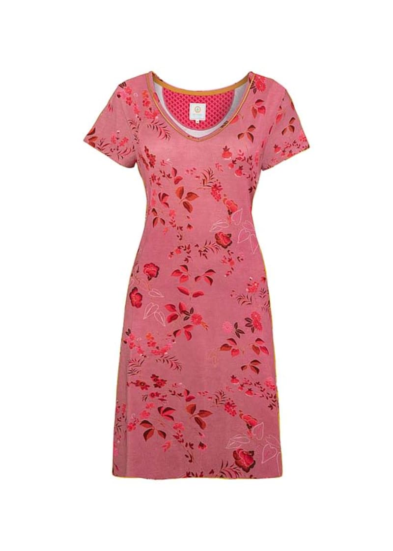 Produktbillede af S Djoy Short Sleeve Nightdress Tokyo Blossom Red på tilbud i høj kvalitet