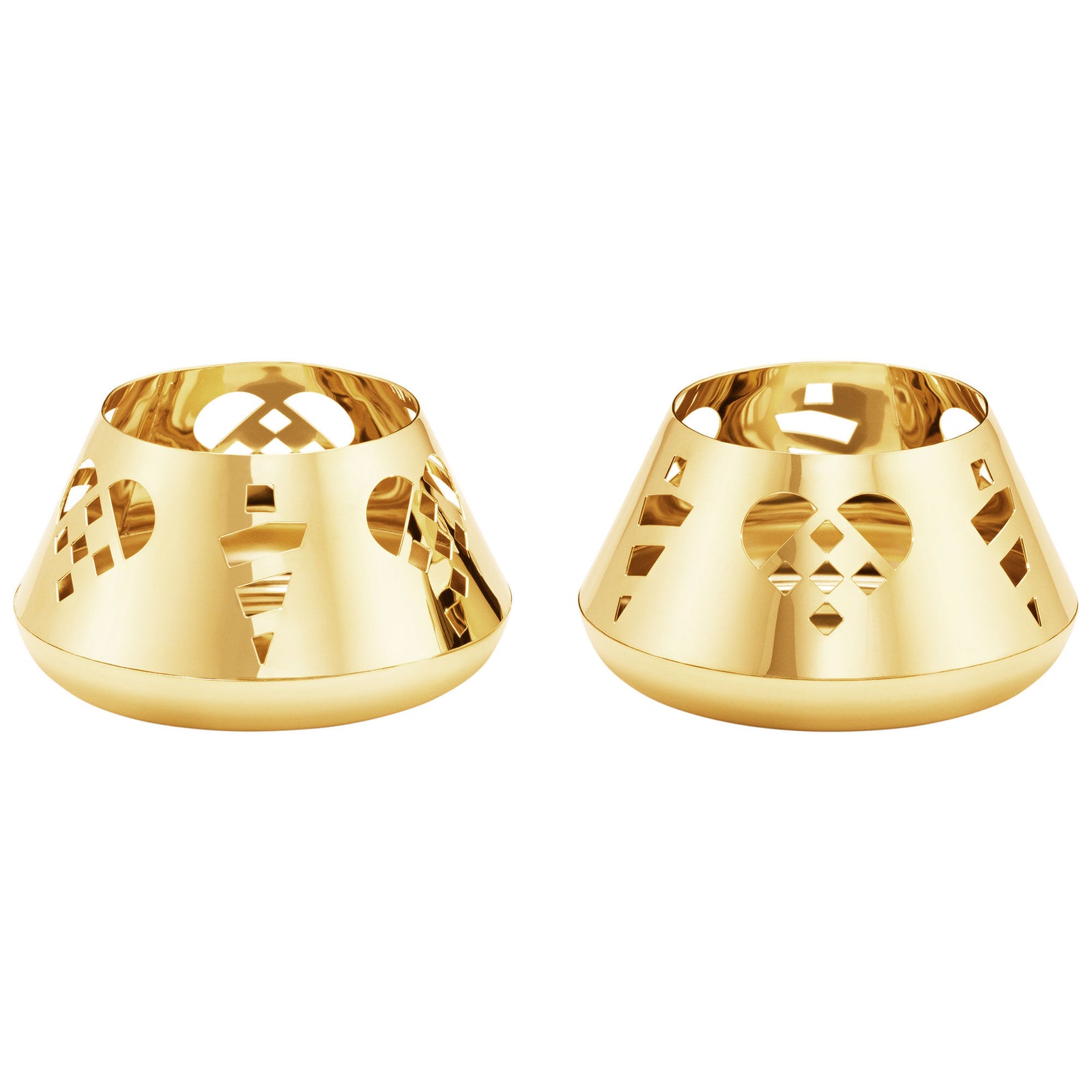 Georg jensen Georg Jensen CC 2025 varmelysestager 18K-belagt 2-pak – vinkelbillede (Lysestager)