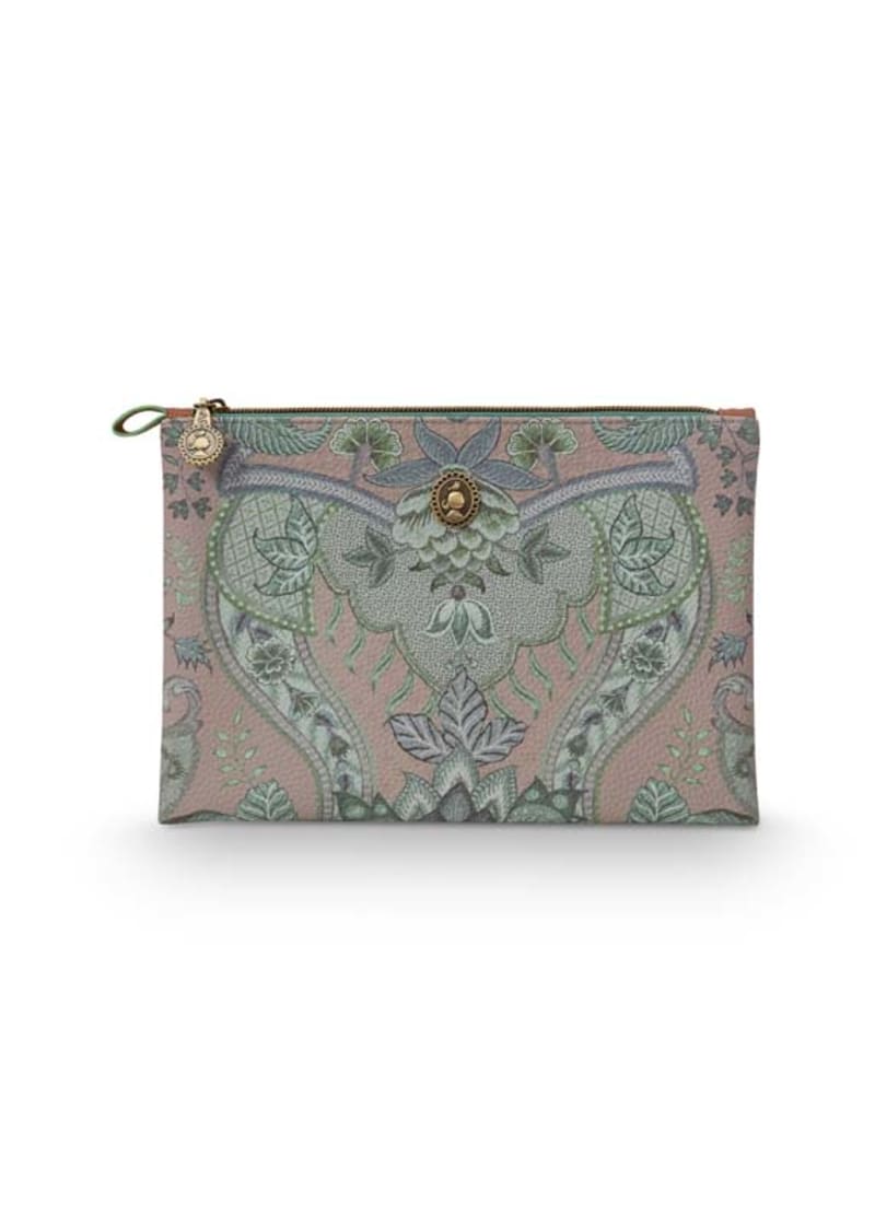 Produktbillede af Cosmetic Flat Pouch Medium Kyoto Festival Green 24x15.5x1cm på tilbud i høj kvalitet