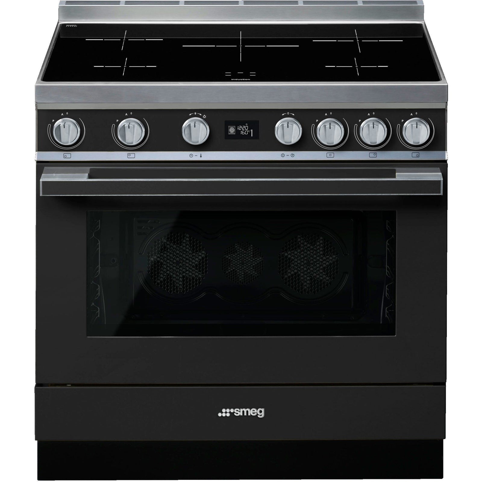 Smeg Smeg CPF9IPAN Portofino induktionskomfur, antracit – close-up (Induktionskomfur)