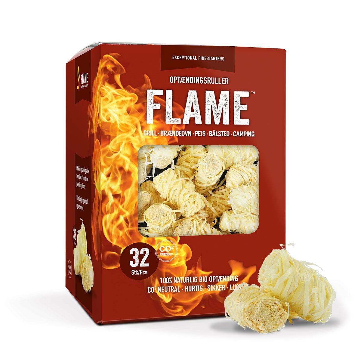 Produktbillede af Flame optændingsruller 32 stk på tilbud i høj kvalitet