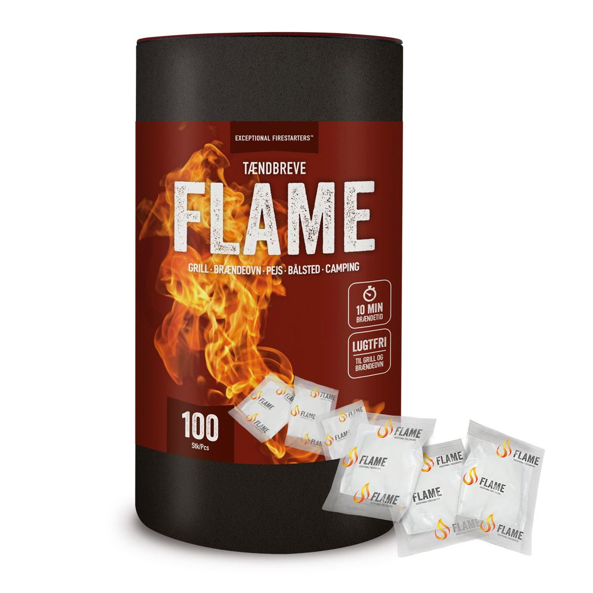 Produktbillede af Flame tændbreve 100 stk i paprør på tilbud i høj kvalitet