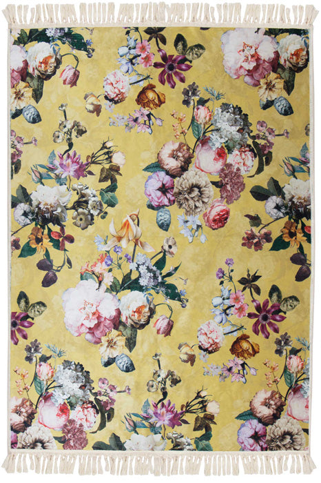 Produktbillede af Essenza Fleur Gulvtæppe Golden Yellow 120 x 180 på tilbud i høj kvalitet