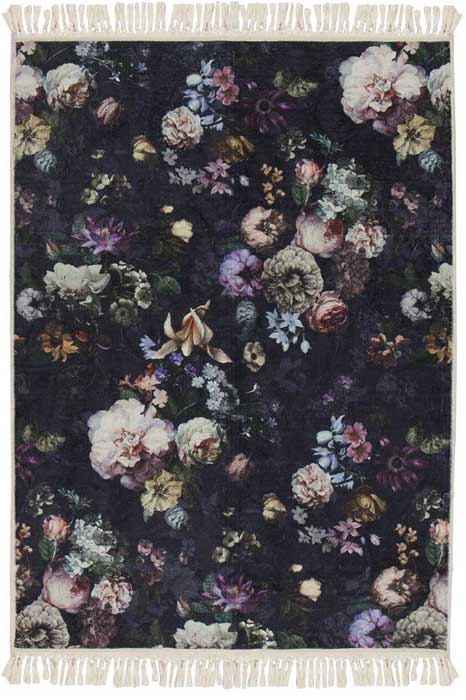 Produktbillede af Essenza Fleur Gulvtæppe Nightblue 60 x 90 på tilbud i høj kvalitet
