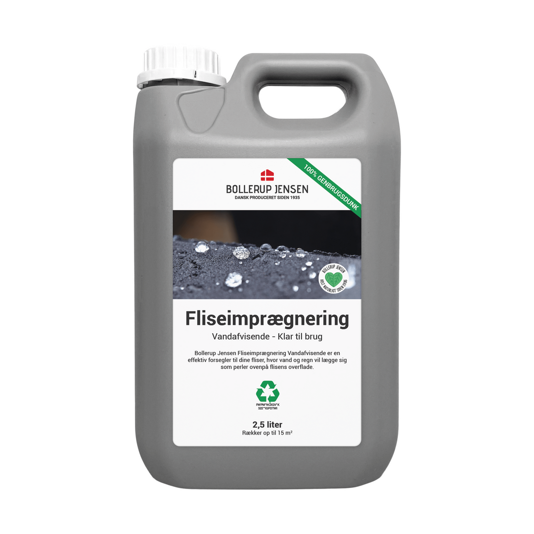 Produktbillede af Fliseimprægnering vandafvisende (klar til brug) 2,5 liter på tilbud i høj kvalitet