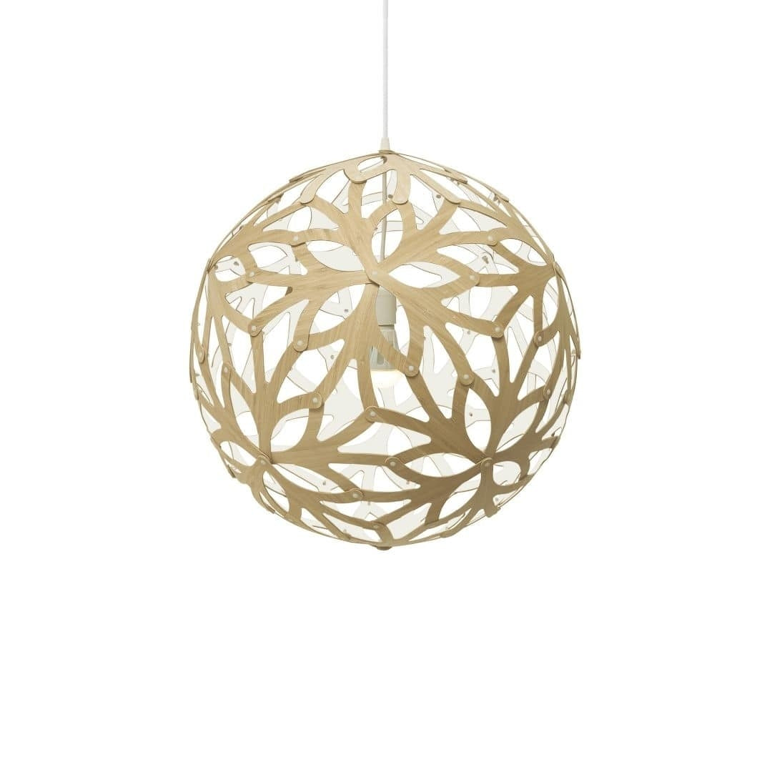 Produktbillede af Floral Ø80 Pendel Bamboo / Hvid David Trubridge i premium kvalitet