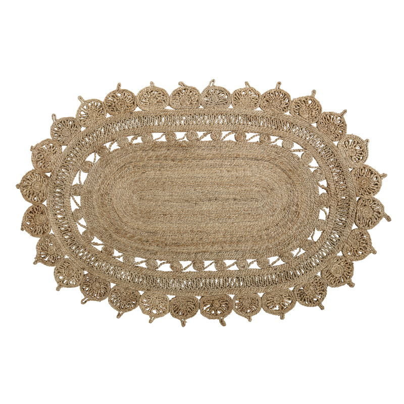 Bloomingville Gulvtæppe - Rundt- Jute - aflangt ❤ Stort online udvalg i Bloomingville ❤ Billig fragt og hurtig levering 2 - 5 hverdage ❤ Varenummer: BYH-1417994 / Ean: 5711173187904 på lager - Udsalg på Runde tæpper - Over 400 kendte brands på udsalg