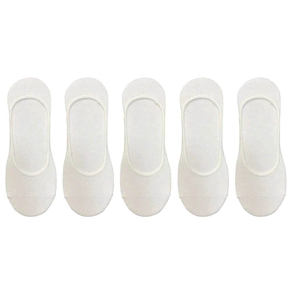 Bambus Footies 5 par (sort eller hvid) Hvid 39-42