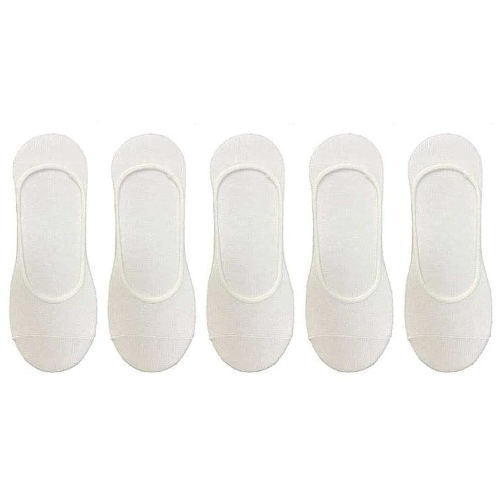 Bambus Footies 5 par (sort eller hvid) Hvid 43-46