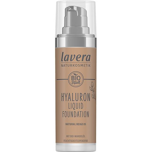 Detaljeret produktbillede af Lavera Foundation Natural Beige 05 Hyaluron Liquid X på tilbud