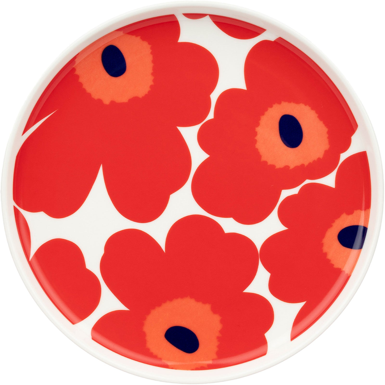 Marimekko Marimekko Unikko tallerken 20 cm, hvid/rød/blå ❤ detaljebillede (Tallerken)
