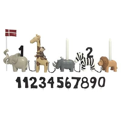 Produktbillede af Kids by Friis Fødselsdagstog safaridyr m. 11 tal i premium kvalitet