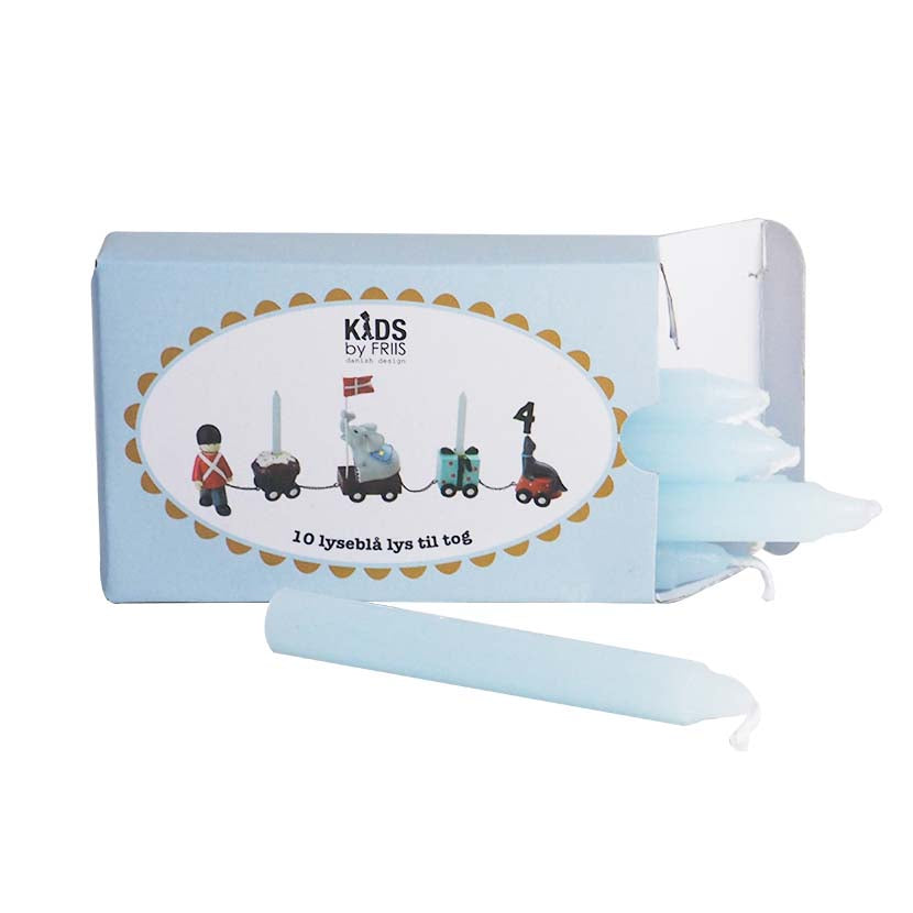 Produktbillede af Kids by Friis Fødelsdagslys til tog lyseblå i premium kvalitet