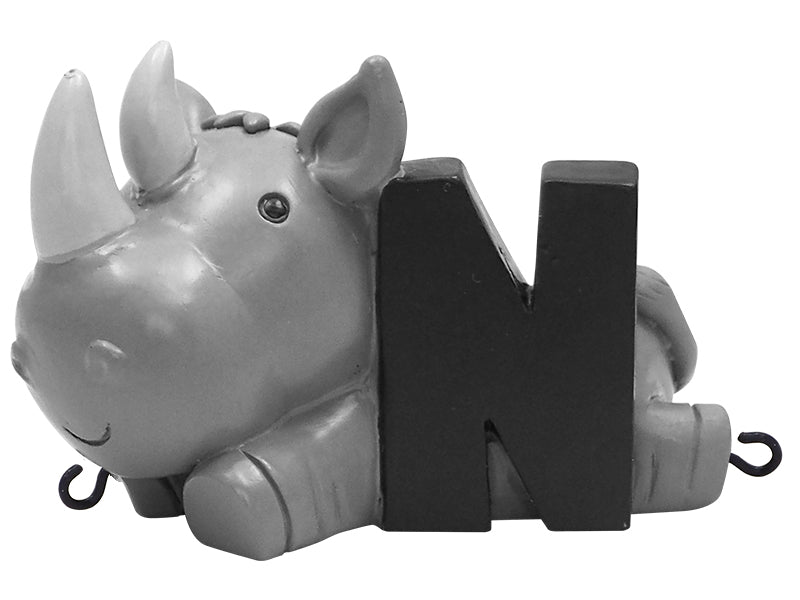 Produktbillede af Kids by Friis N bogstav med næsehorn til navnetog i premium kvalitet