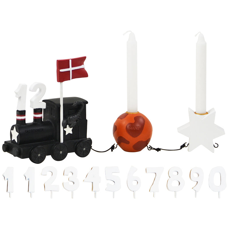 Produktbillede af Kids by Friis Skorpionen fødselsdagstog med planet og stjerne i premium kvalitet