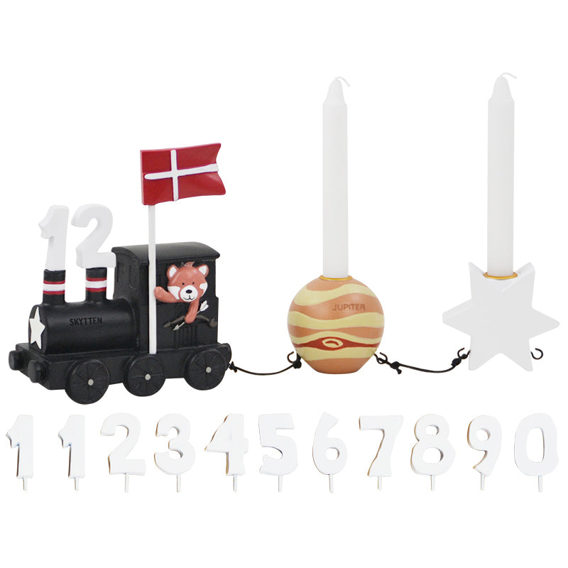 Produktbillede af Kids by Friis Skytten fødselsdagstog med planet og stjerne i premium kvalitet