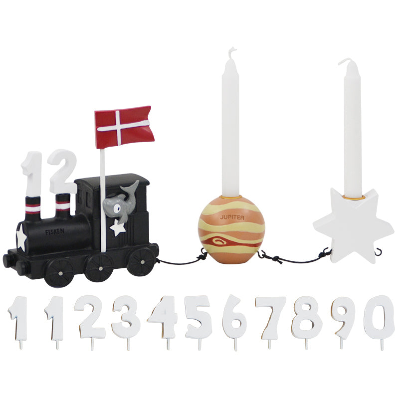 Produktbillede af Kids by Friis Fisken fødselsdagstog med planet og stjerne i premium kvalitet