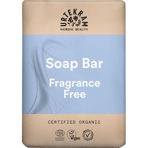 Produktbillede af Urtekram Fragrance free sæbe bar på tilbud i brug