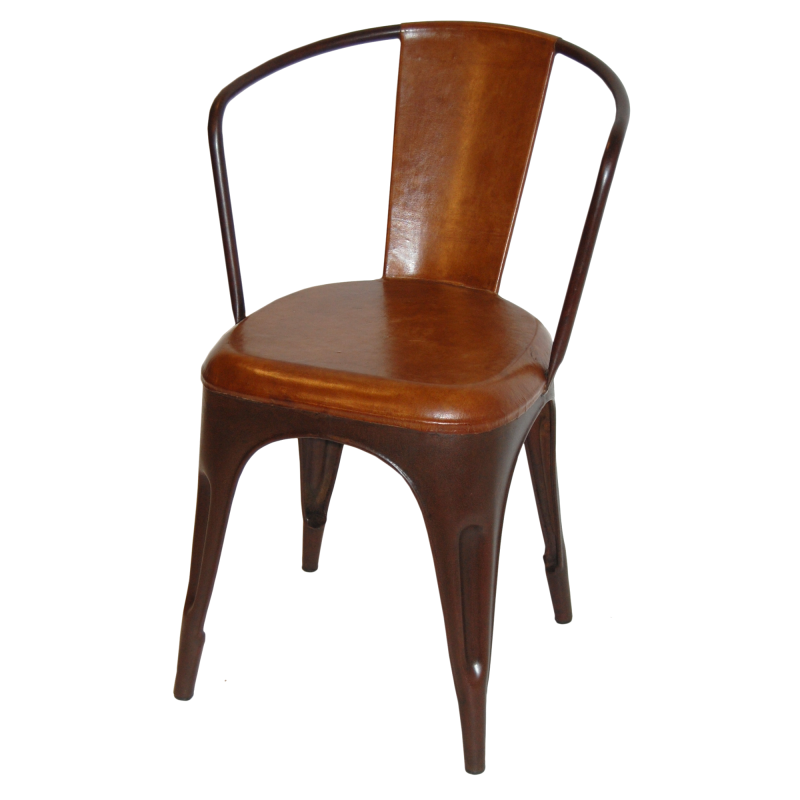 Trademark Living Cafestol m.armlæn-læder-Antikrust