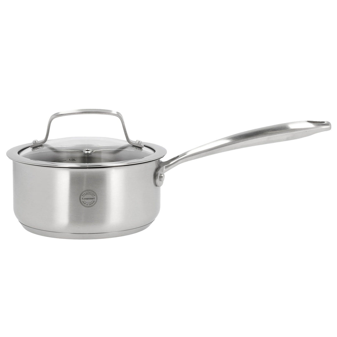 Pillivuyt Pillivuyt Roya kasserolle med glaslåg 1,5 liter, rustfrit stål – frontbillede (Kasserolle)