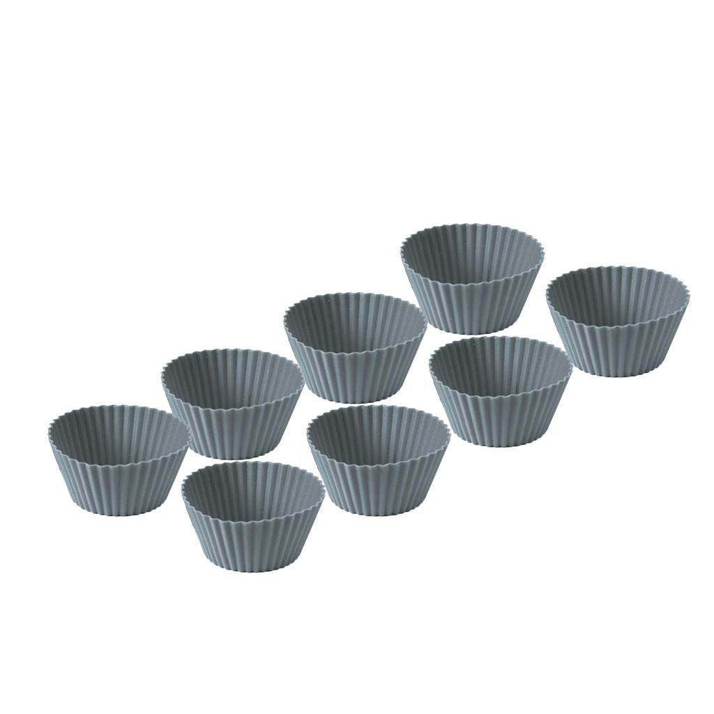 Produktbillede af Funktion Muffinform 8 stk. Grå silikone i premium kvalitet