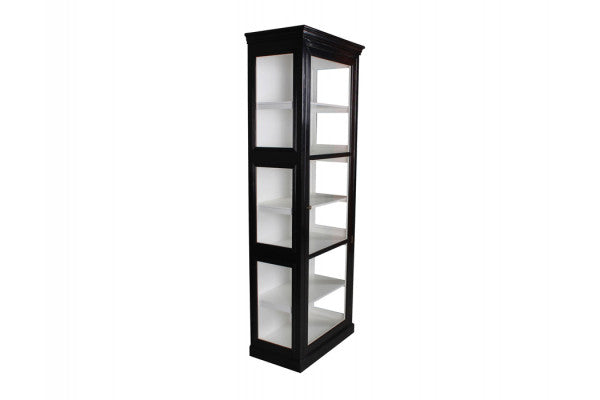Produktbillede af Fur Vitrineskab 212x84x44 cm Sort/Hvid på tilbud i høj kvalitet