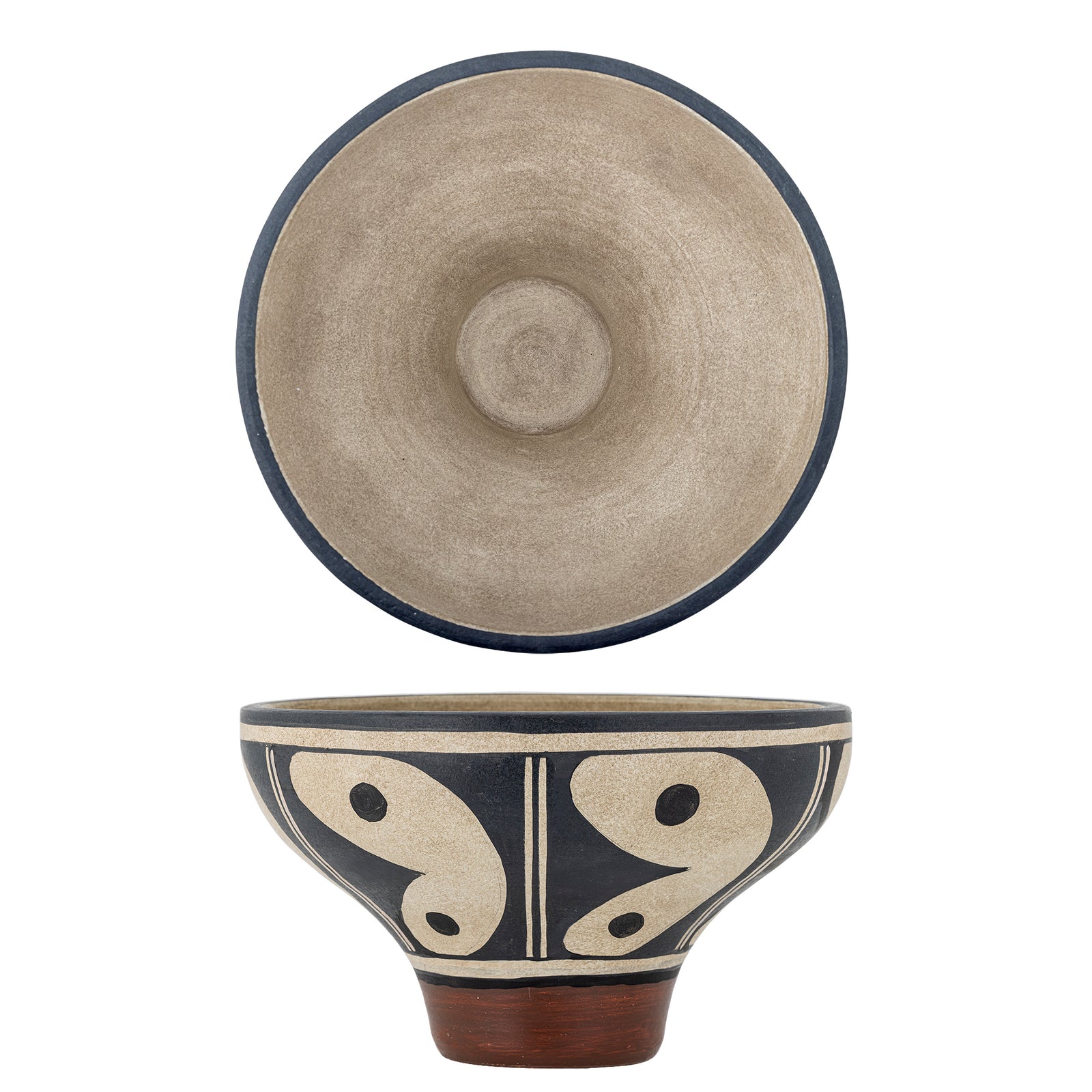 Produktbillede af BLOOMINGVILLE Elfrida deko skål sort terracotta D31xH18,5 i premium kvalitet