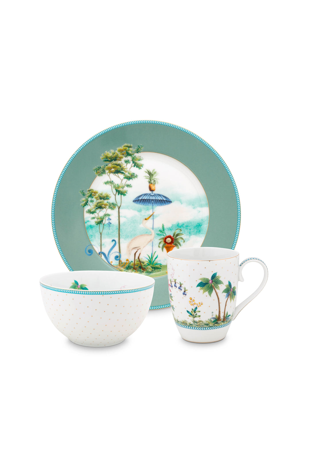 Produktbillede af Set/3 Breakfast Set Jolie Blue på tilbud i høj kvalitet