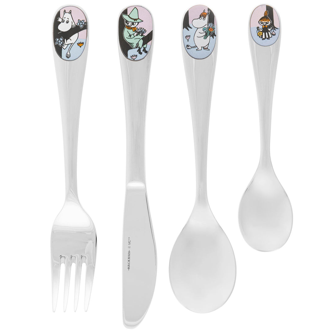 Arabia Arabia Mumi børnebestik 4 dele, Venner for altid – produktbillede (Moomin)