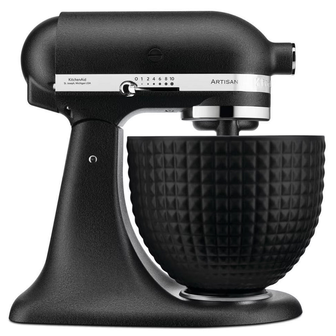 Kitchenaid Kitchenaid 5KSM156CXEBK artisan køkkenmaskine 4,7 liter, black on black – close-up (Røremaskiner)
