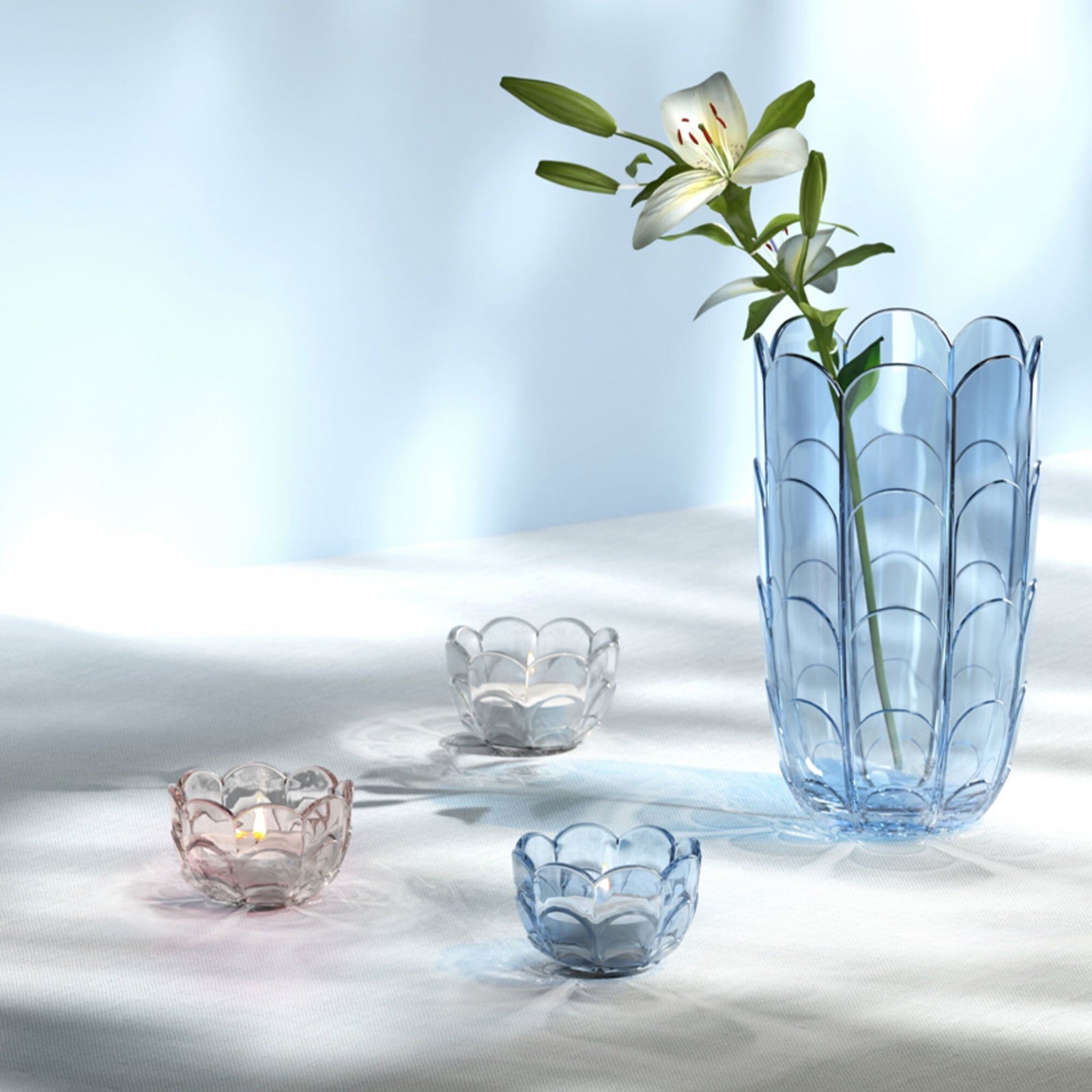 Holmegaard Holmegaard Lily fyrfadsstage 7 cm, clear ❤ billede i brug (Lysestage)