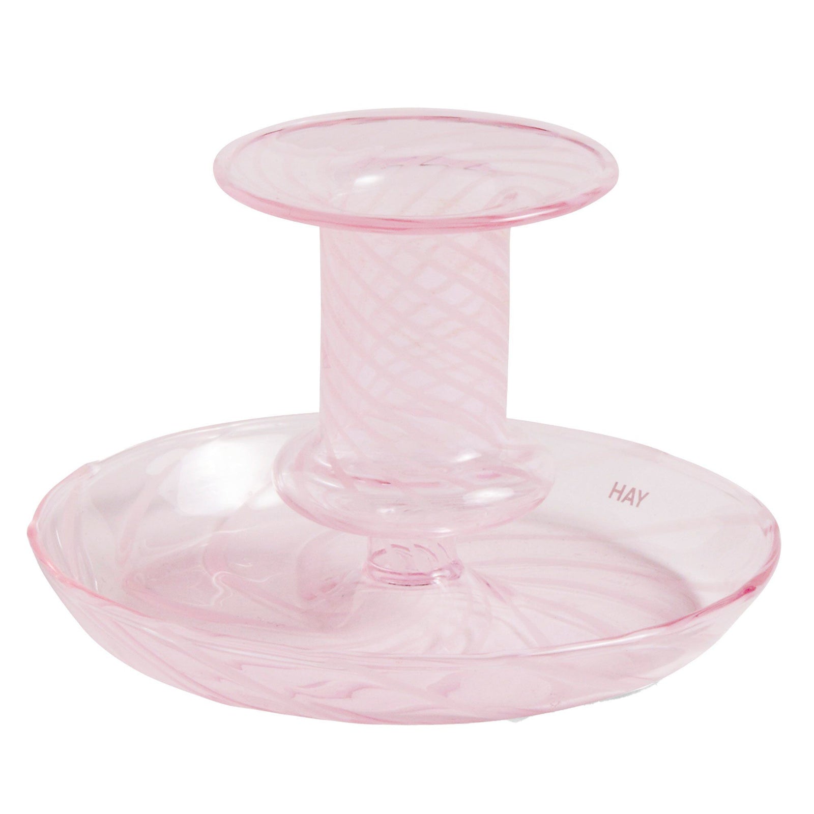 Hay Hay Lysestage Flare stripe, Ø11, pink, 7,5 cm ❤ detaljebillede i kategorien Lysestage