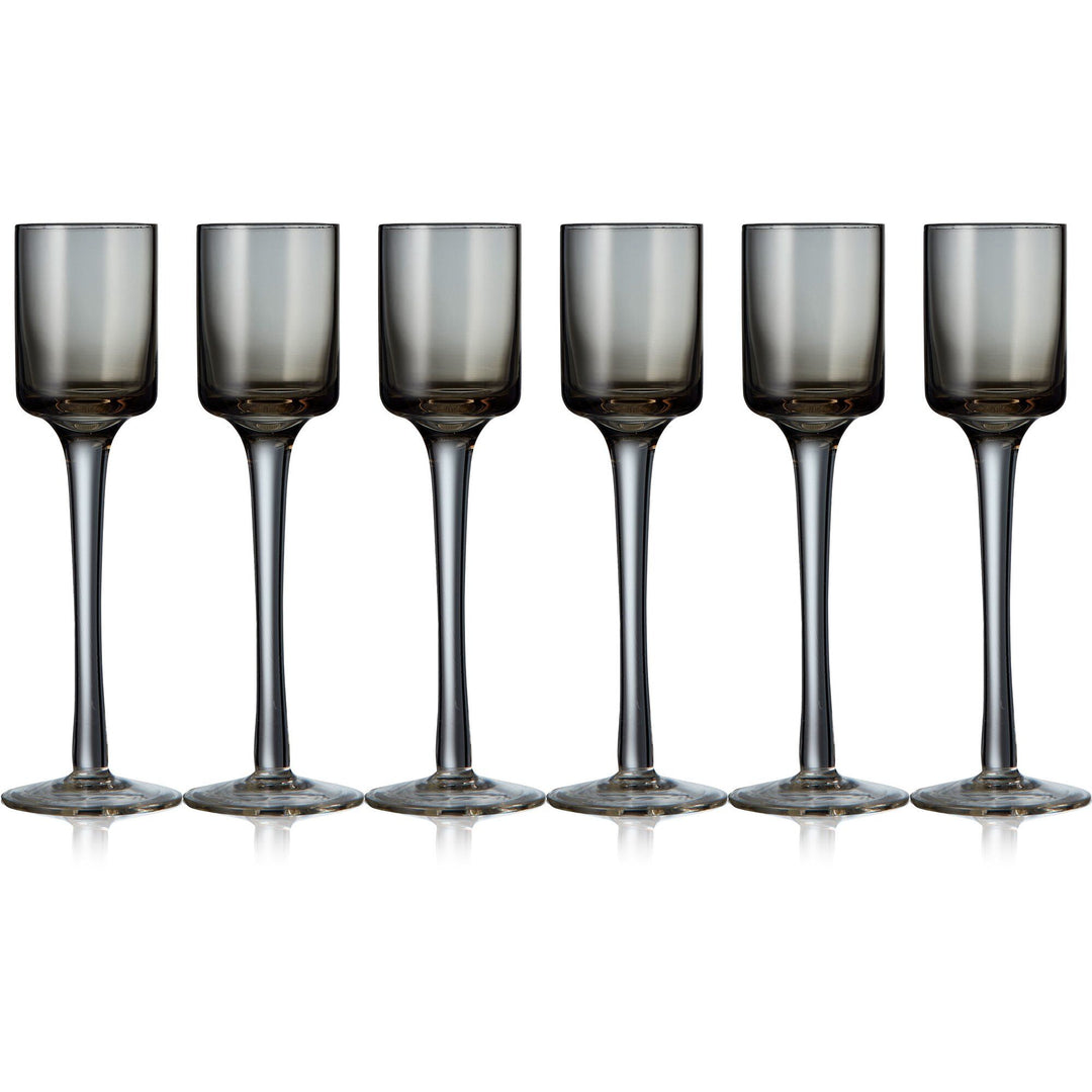 Lyngby glas Lyngby glas Snapseglas, 6 stk., grå – detaljebillede (Snapseglas)