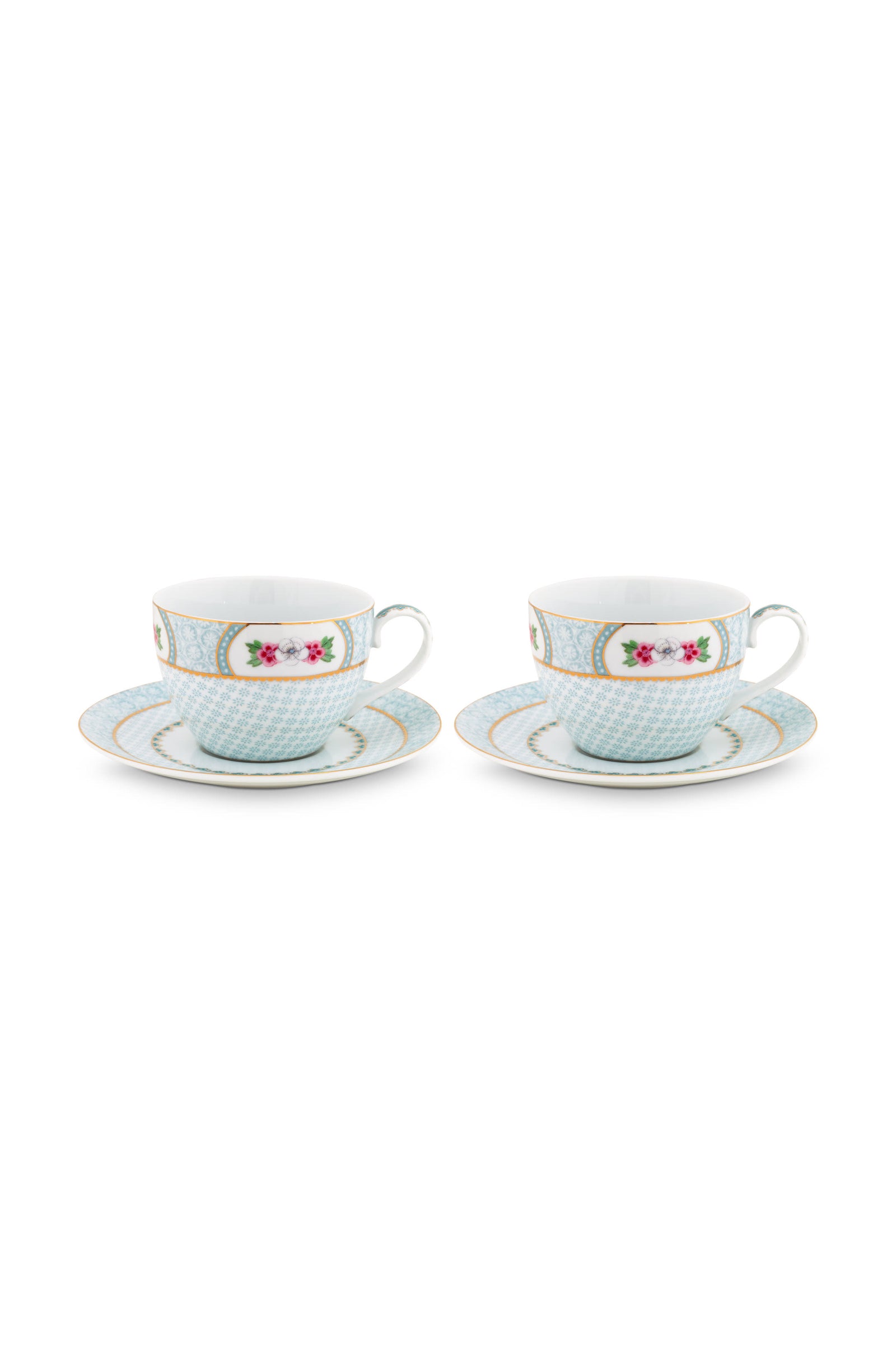 Produktbillede af Set/2 Cups & Saucers Blushing Birds White 280ml på tilbud i høj kvalitet