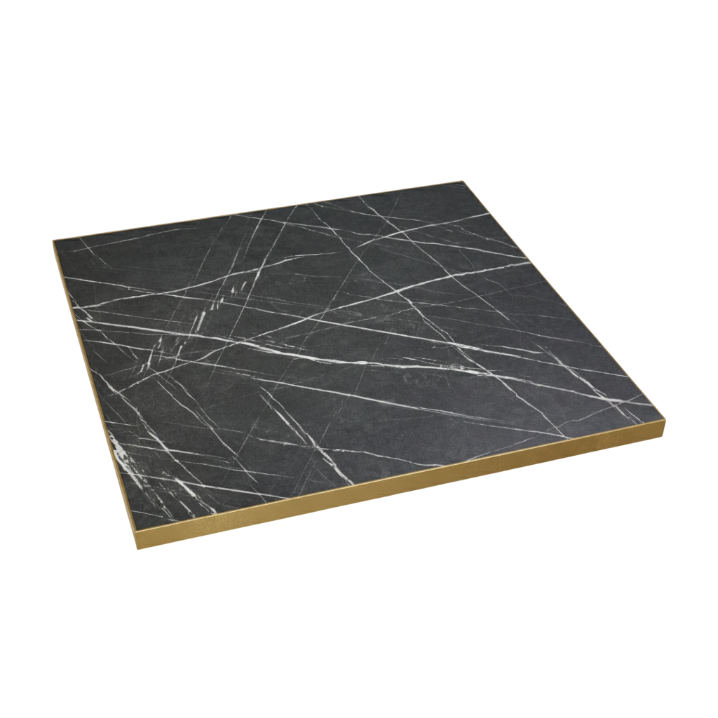 Produktbillede af Black Pietro Grigio bordplade firkantet Lamidur 70x70 cm på tilbud