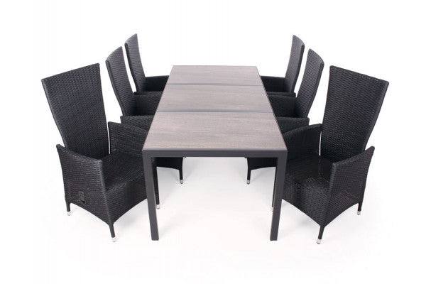 Produktbillede af Fanø Paris Keramik Havemøbelsæt 90x195 cm Sort/grå på tilbud i høj kvalitet