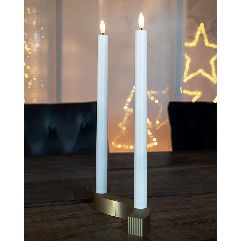 Produktbillede af Sirius Sille Genopladelig Kronelys 2 stk Ø25xH35 cm Hvid i premium kvalitet