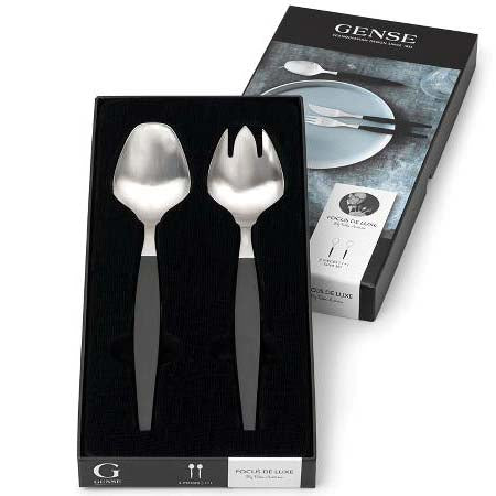 Produktbillede af Gense Focus de Luxe Salatbestik 26,8 cm Sort/Mat stål i premium kvalitet