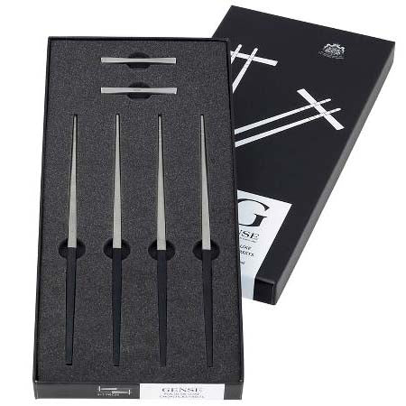 Produktbillede af Gense Focus de Luxe Spisepinde-sæt 23 cm 6 dele Sort/Mat stål i premium kvalitet