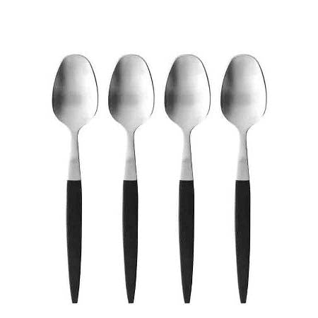 Produktbillede af Gense Focus de Luxe Teske 13,2 cm 4 stk. Sort/Mat stål i premium kvalitet