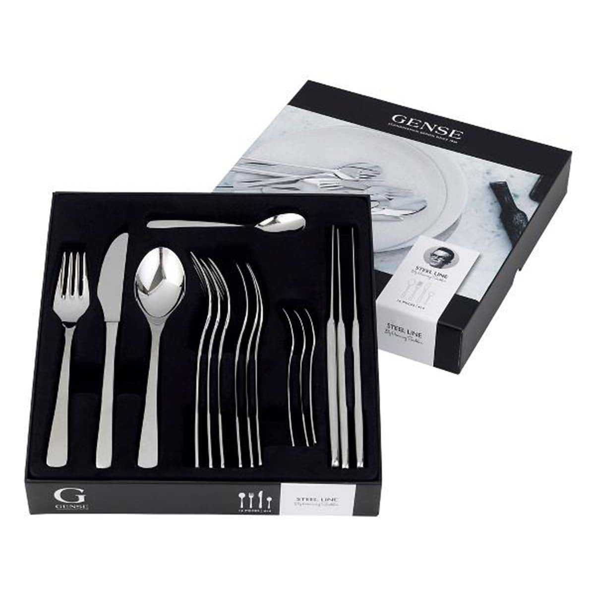 Produktbillede af Gense Steel Line Bestiksæt 16 dele Blank stål i premium kvalitet