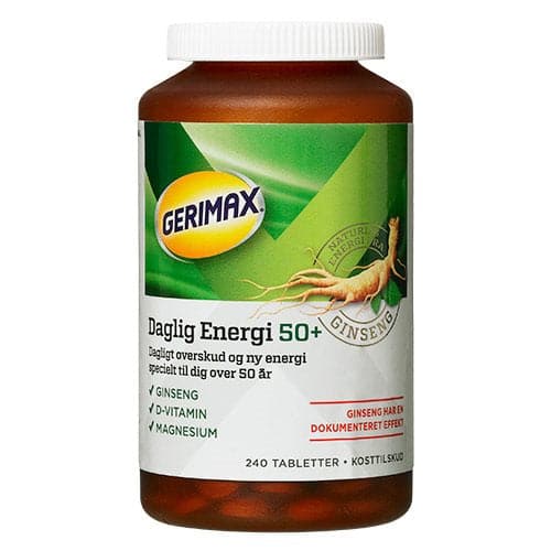 Se Gerimax Daglig Energi 50+ 240 tabletter ❤ Kæmpe udvalg i Blandet ❤ Hurtig levering: 1 - 2 Hverdage samt billig fragt - Varenummer: HG-19675 og barcode / Ean: '5702071386421 på lager - Udsalg på Orkla Care A/S Spar op til 59% - Over 454 design mærker på udsalg