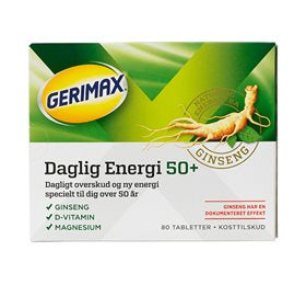 Detaljeret produktbillede af Gerimax Daglig Energi 50+ 80 tabletter på tilbud