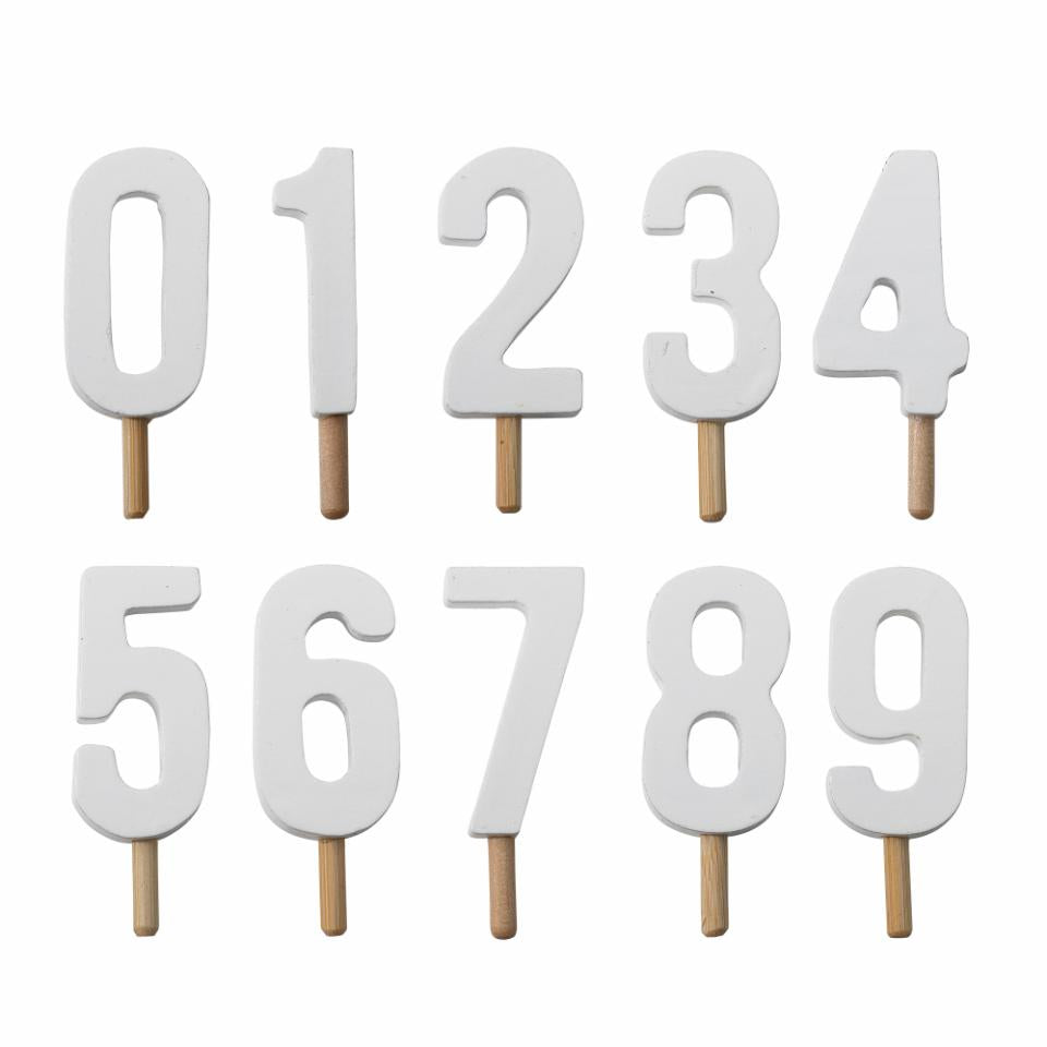 Produktbillede af Bloomingville Junaid Fødselsdagsdekoration tal Hvid MDF i premium kvalitet