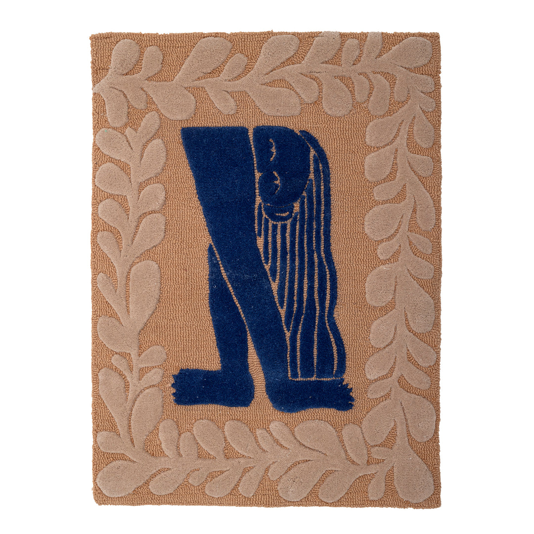 BLOOMINGVILLE Atle vægdekoration rektangulær brun uld 93x70