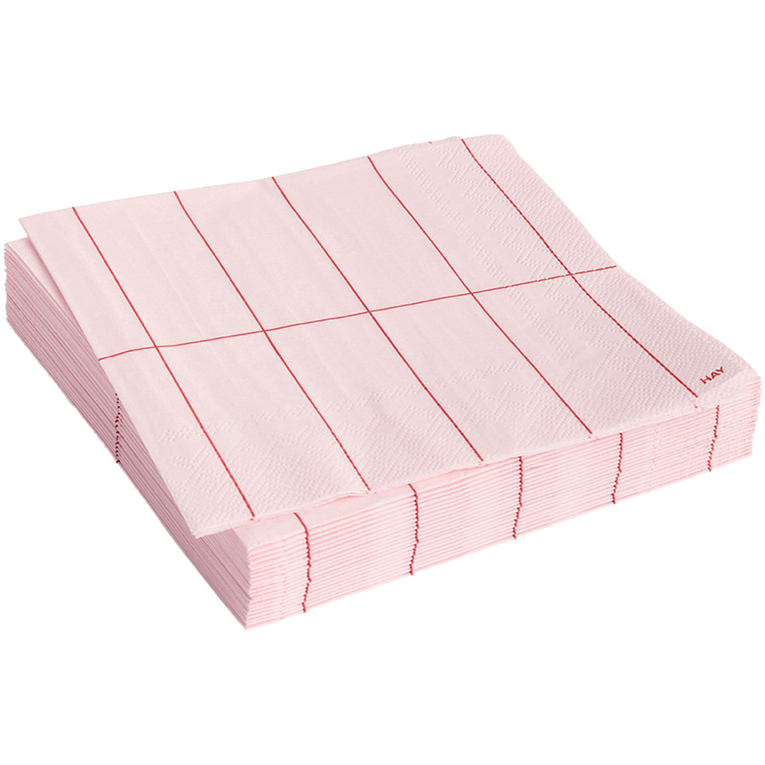 Hay HAY Pattern frokostservietter Pink Red Grid 20 stk. ❤ produktbillede (Serviet)