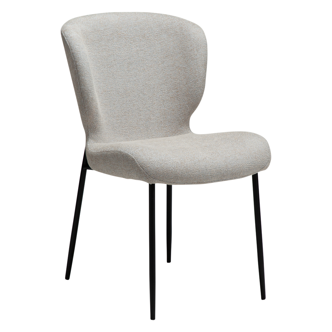 DANFORM Glory spisebordsstol Cashmere boucléstof og sort stål