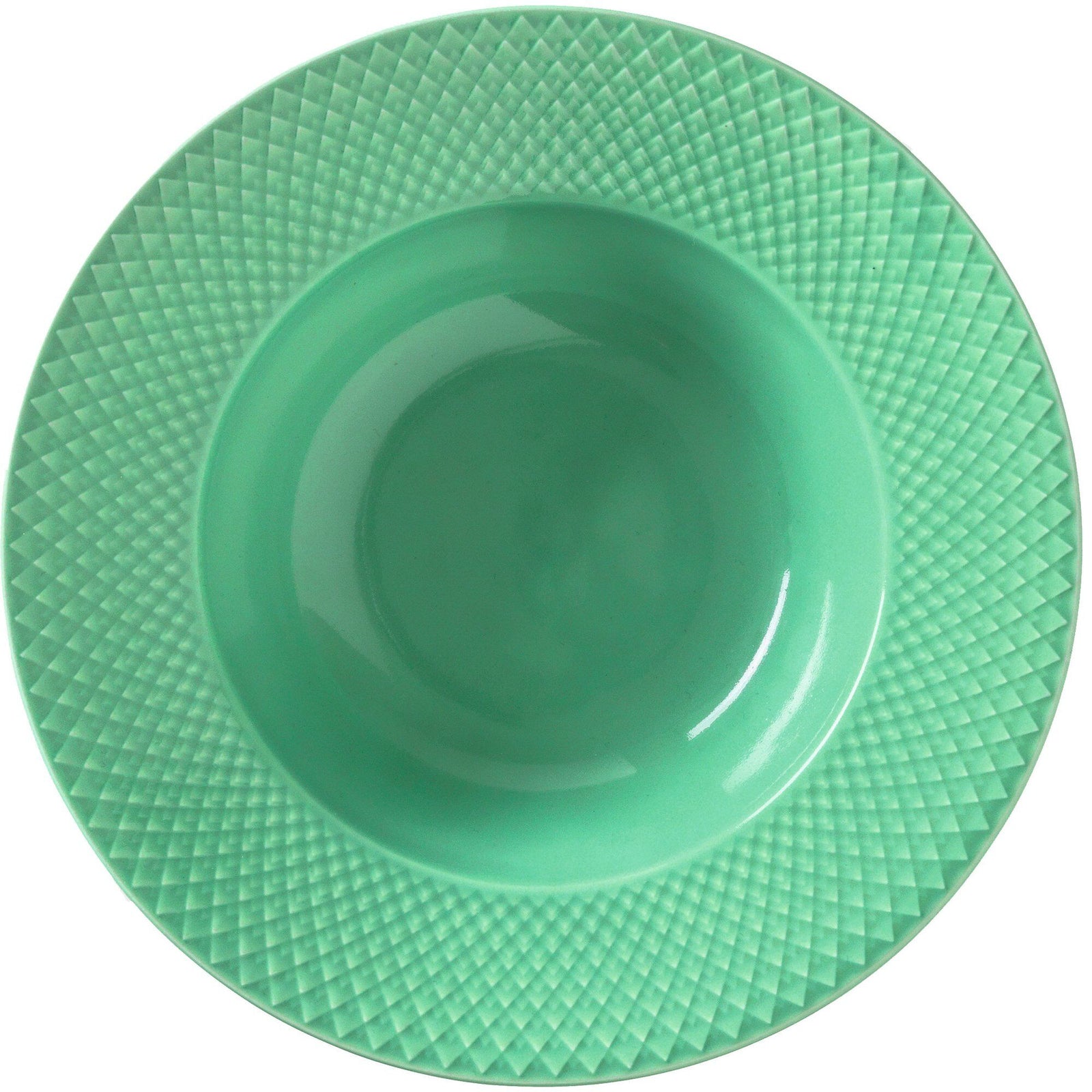 Lyngby porcelæn Lyngby porcelæn Rhombe Color dyb tallerken 24,5 cm grøn – produktbillede (Dyb tallerken)