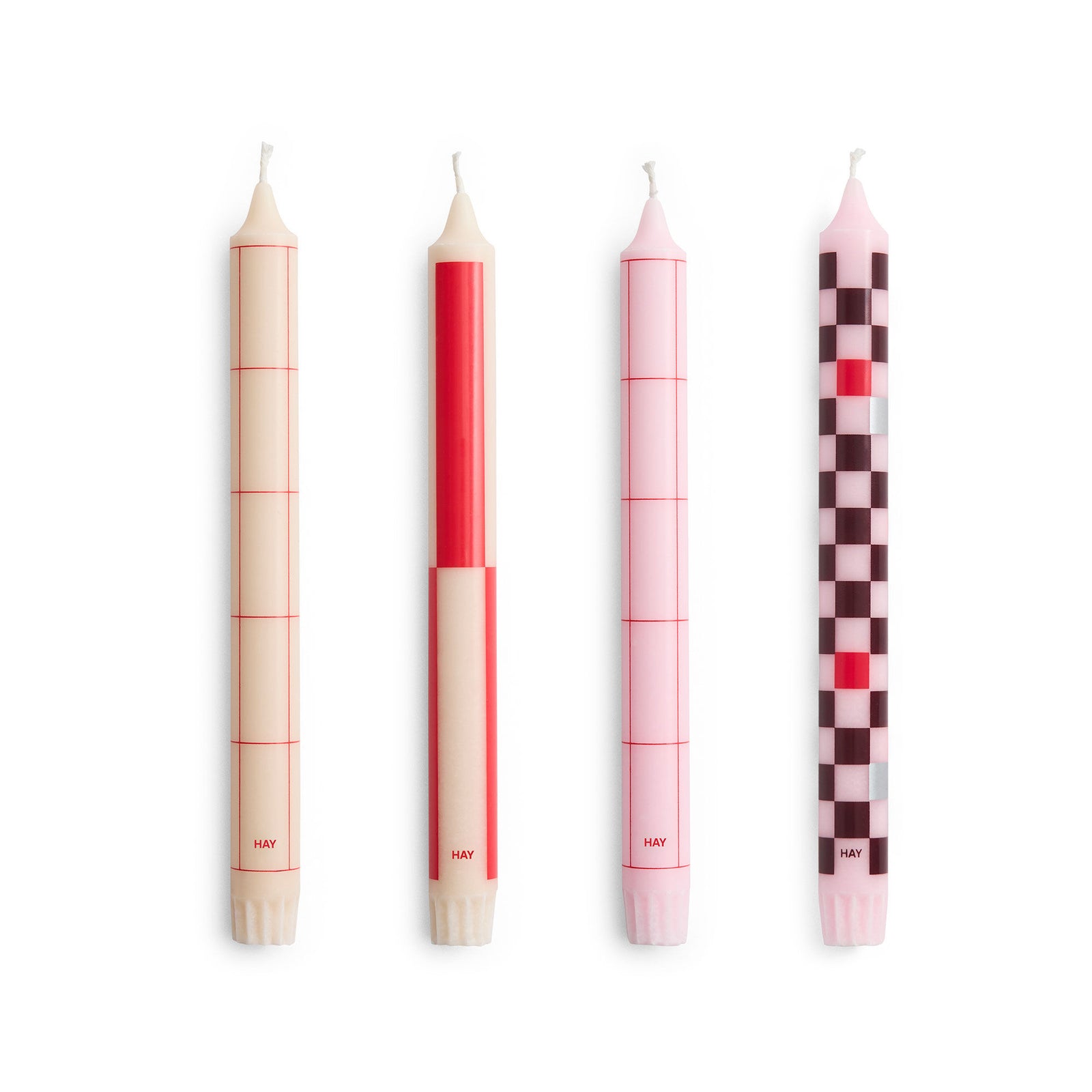 Hay HAY Pattern Stearinlys Reds Bordeaux 4 stk. – detaljebillede (Lys)